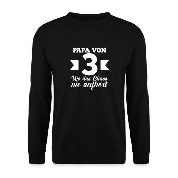 Dad of 3 children - Unisex Sweatshirt - black - Front - Alina (178cm) & Michal (187cm)