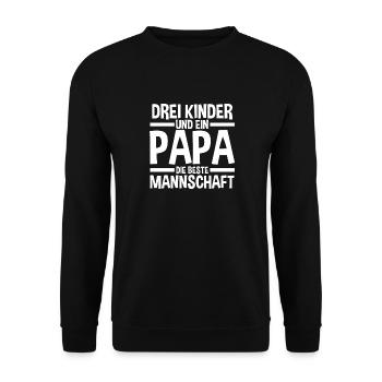 Dad of 3 children - Unisex Sweatshirt - black - Front - Alina (178cm) & Michal (187cm)