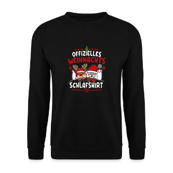 Official Sleep Shirt Christmas Rudolph Sleep - Unisex Sweatshirt - black - Front - Alina (178cm) & Michal (187cm)