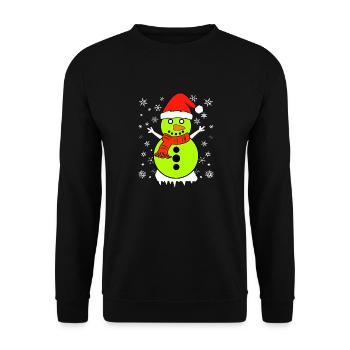 Christmas Hat Snowman Xmas Funny Kickball - Unisex Sweatshirt - black - Front - Alina (178cm) & Michal (187cm)