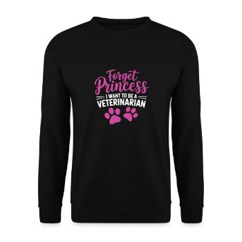 Oubliez la princesse Je veux être vétérinaire - Sweat-shirt Unisexe - noir - Devant - Alina (178cm) & Michal (187cm)