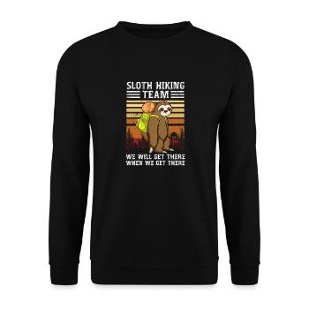 Sloth Hiking Team We Will Get There When We Get - Unisex Sweatshirt - black - Front - Alina (178cm) & Michal (187cm)