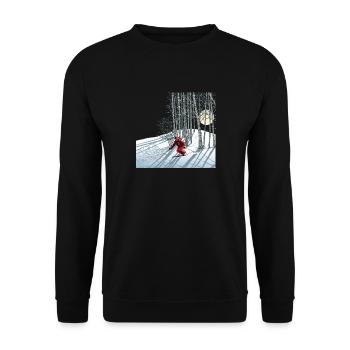 Nachtskifahren Night Skiing - Unisex Sweatshirt - black - Front - Alina (178cm) & Michal (187cm)