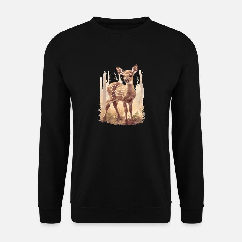 Hirsche Hirsch - Unisex Pullover - Schwarz