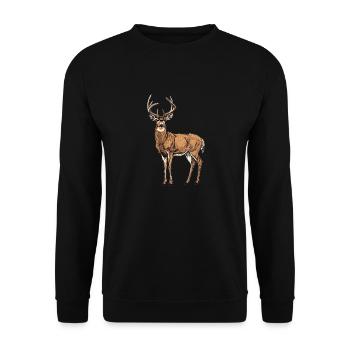 Cerf Cerf - Sweat-shirt Unisexe - noir - Devant - Alina (178cm) & Michal (187cm)