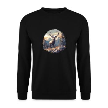 Cerf Cerf - Sweat-shirt Unisexe - noir - Devant - Alina (178cm) & Michal (187cm)