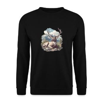 Cerf Cerf - Sweat-shirt Unisexe - noir - Devant - Alina (178cm) & Michal (187cm)
