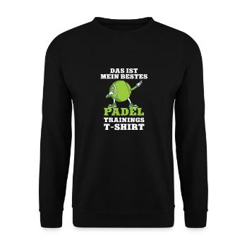 Padel Trainingshirt Padeltennis Padelspiel Paddle - Unisex Pullover - Schwarz - Vorne - Alina (178cm) & Michal (187cm)