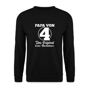Dad of 4 children - Unisex Sweatshirt - black - Front - Alina (178cm) & Michal (187cm)