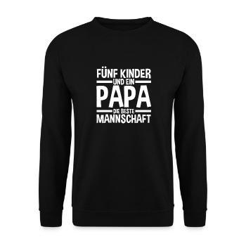 Dad of 5 children - Unisex Sweatshirt - black - Front - Alina (178cm) & Michal (187cm)