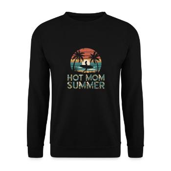 hot mom summer - surf - Sweat-shirt Unisexe - noir - Devant - Alina (178cm) & Michal (187cm)