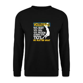 Volley-ball 110% Ne lâchez jamais - Sweat-shirt Unisexe - noir - Devant - Alina (178cm) & Michal (187cm)