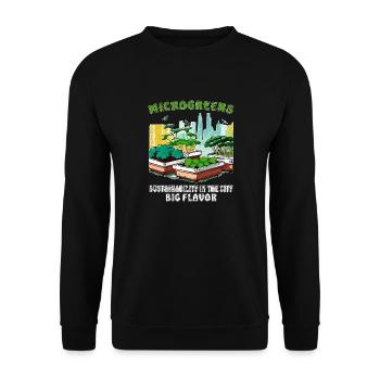 MICROGREENS SUSTAINABILITY IN THE CITY - Unisex Sweatshirt - black - Front - Alina (178cm) & Michal (187cm)