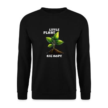 PFLANZE LITTLE PLANT BIG HOPE - Unisex Sweatshirt - black - Front - Alina (178cm) & Michal (187cm)