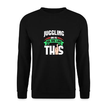 Jongler avec moi, c’est comme - Sweat-shirt Unisexe - noir - Devant - Alina (178cm) & Michal (187cm)