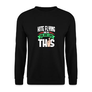 Kite Flying Me sind wie - Unisex Pullover - Schwarz - Vorne - Alina (178cm) & Michal (187cm)