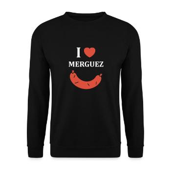 Merguez - Sweat-shirt Unisexe - noir - Devant - Alina (178cm) & Michal (187cm)