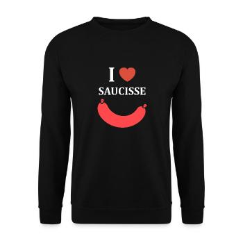 Merguez - Sweat-shirt Unisexe - noir - Devant - Alina (178cm) & Michal (187cm)