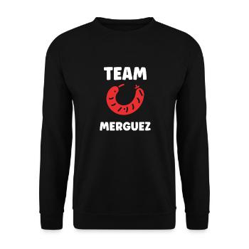 Merguez - Sweat-shirt Unisexe - noir - Devant - Alina (178cm) & Michal (187cm)