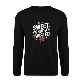 Canne de Noël douce mais tordue drôle Noël - Sweat-shirt Unisexe - noir - Devant - Alina (178cm) & Michal (187cm)