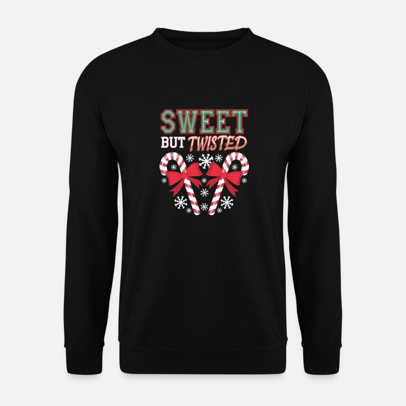 Candy Cane Sweet But Twisted Funny Christmas Xmas - Unisex Pullover - Schwarz