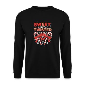 Canne de Noël douce mais tordue drôle Noël - Sweat-shirt Unisexe - noir - Devant - Alina (178cm) & Michal (187cm)