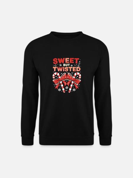 Candy Cane Sweet But Twisted Funny Christmas Xmas - Unisex Pullover - Schwarz