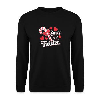 Canne de Noël douce mais tordue drôle Noël - Sweat-shirt Unisexe - noir - Devant - Alina (178cm) & Michal (187cm)