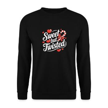Canne de Noël douce mais tordue drôle Noël - Sweat-shirt Unisexe - noir - Devant - Alina (178cm) & Michal (187cm)