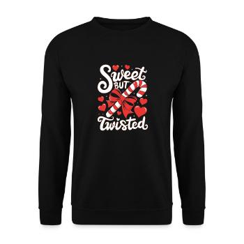 Canne de Noël douce mais tordue drôle Noël - Sweat-shirt Unisexe - noir - Devant - Alina (178cm) & Michal (187cm)