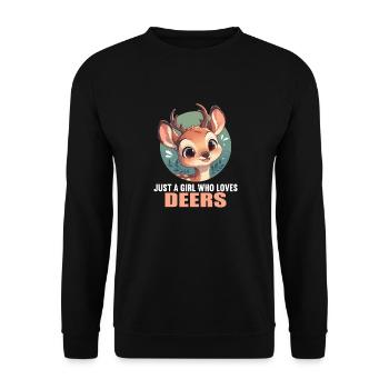 Cerf Cerf - Sweat-shirt Unisexe - noir - Devant - Alina (178cm) & Michal (187cm)