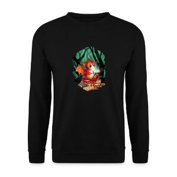 Dragon Dragon Child Kids Mythical Creature Fairy Tale - Unisex Sweatshirt - black - Front - Alina (178cm) & Michal (187cm)