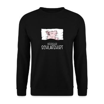 Offizielles Schlafshirt Schwein Schlafanzug Ferkel - Unisex Pullover - Schwarz - Vorne - Alina (178cm) & Michal (187cm)