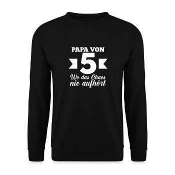 Dad of 5 children - Unisex Sweatshirt - black - Front - Alina (178cm) & Michal (187cm)