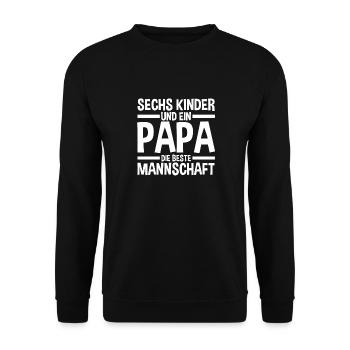 Dad of 6 children - Unisex Sweatshirt - black - Front - Alina (178cm) & Michal (187cm)