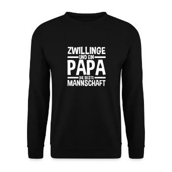 Dad of twins - Unisex Sweatshirt - black - Front - Alina (178cm) & Michal (187cm)