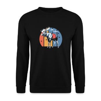Elk - Unisex Sweatshirt - black - Front - Alina (178cm) & Michal (187cm)