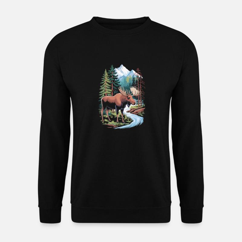 Elch - Unisex Pullover - Schwarz