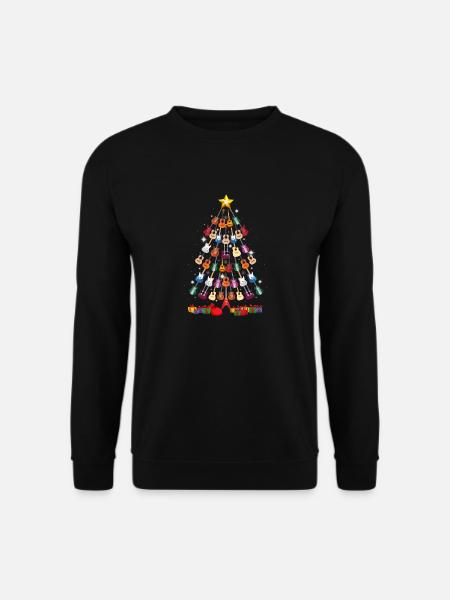 Guitar Christmas Tree Funny Guitarist Merry Xmas - Unisex Pullover - Schwarz