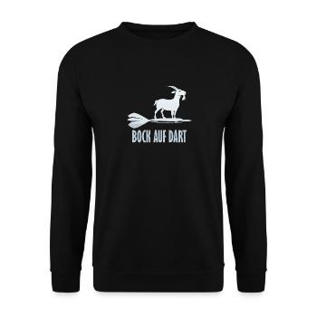 Dartspieler BOCK AUF DART Lustiges Darts - Unisex Pullover - Schwarz - Vorne - Alina (178cm) & Michal (187cm)