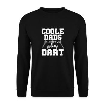 Dartspieler COOLE PAPAS SPIELEN DART Lustiges - Unisex Pullover - Schwarz - Vorne - Alina (178cm) & Michal (187cm)