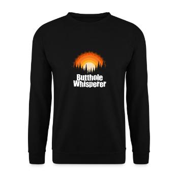 Butthole Whisperer - Unisex Sweatshirt - black - Front - Alina (178cm) & Michal (187cm)
