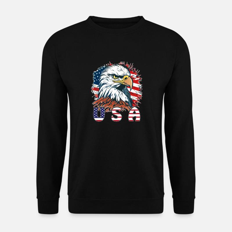 WHITE-TAILED EAGLE USA CONTOUR - Unisex Sweatshirt - black