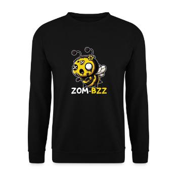 Zombzz Funny Bee As A Zombie Pun - Unisex Sweatshirt - black - Front - Alina (178cm) & Michal (187cm)