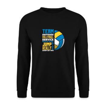 Volleyball Team Jump Defense Game - Unisex Sweatshirt - black - Front - Alina (178cm) & Michal (187cm)