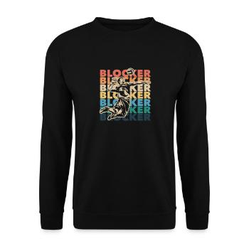 Blocker Volleyball Player Action Motif - Unisex Sweatshirt - black - Front - Alina (178cm) & Michal (187cm)