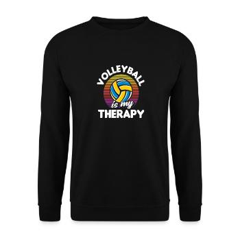 Volleyball is my therapy - Unisex Sweatshirt - black - Front - Alina (178cm) & Michal (187cm)