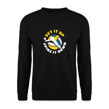 Volleyball Set It Up Spike It Down - Unisex Sweatshirt - black - Front - Alina (178cm) & Michal (187cm)