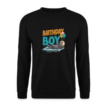 Otter Birthday Boy Birthday Boy - Unisex Pullover - Schwarz - Vorne - Alina (178cm) & Michal (187cm)