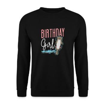 Loutre Anniversaire Fille Anniversaire Fille - Sweat-shirt Unisexe - noir - Devant - Alina (178cm) & Michal (187cm)